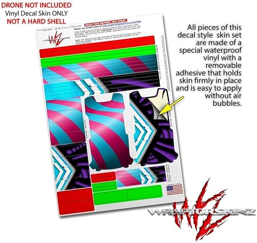 Miniatura 4 de Skin Wrap 2Pack para DJI Ryze Tello Drone dos tonos olas verde azulado color rosa neón Drone No Incluidas