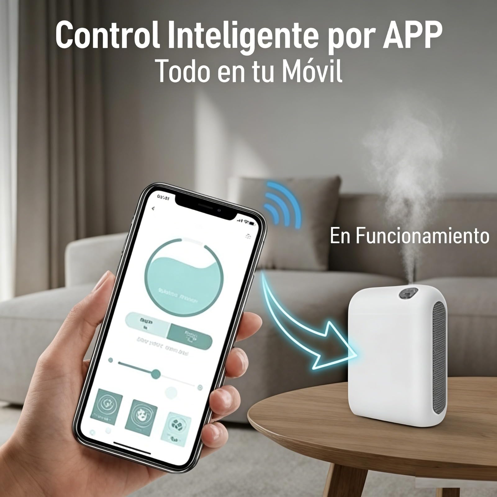 Difusor de aromas inteligente para el hogar: función de temporizador automático, control mediante aplicación, difusor de aromas relajantes, apto para uso doméstico, capacidad de 200 ml.