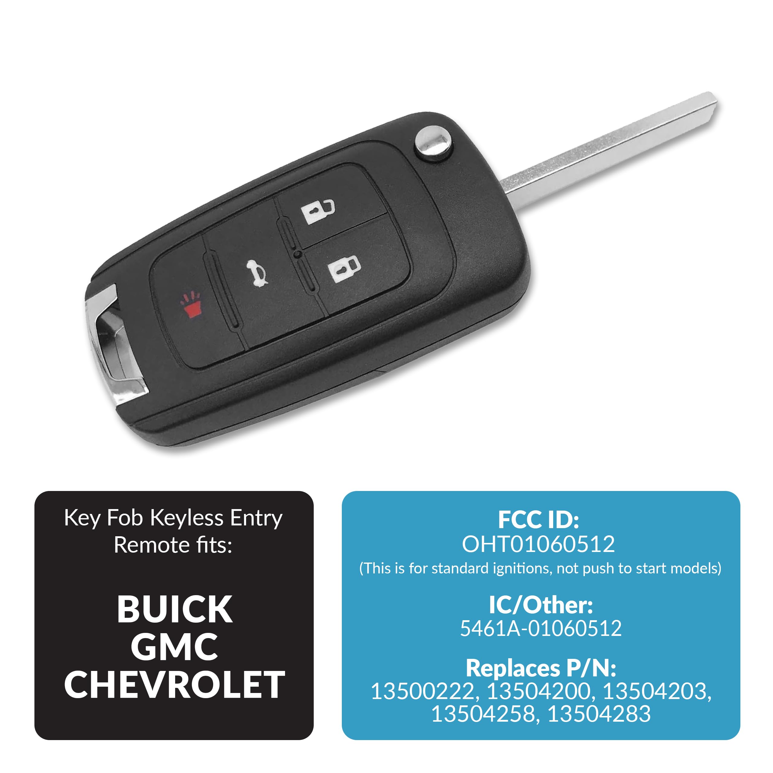 Chevy Oem Key Fob New Flip Key Fob With Remote Start For Buick Lacrosse, Encore, Regal, Verano, Allure Buick Key Fob - Foto 9