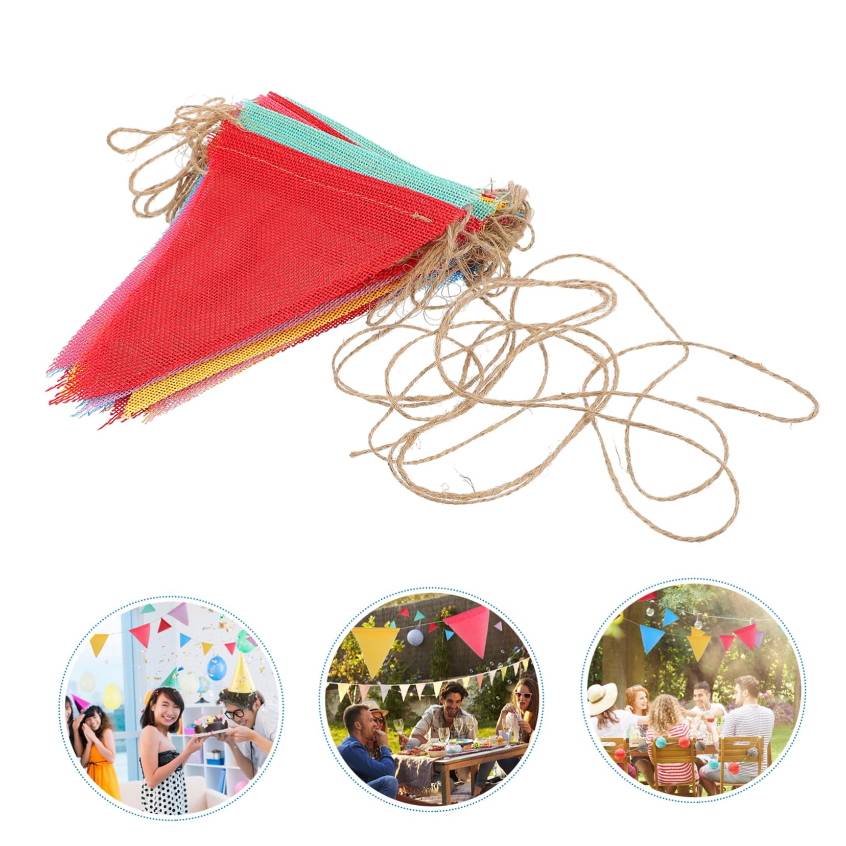 TOPBATHY 4packungen Buntes Wimpelbanner Aus Leinenimitat Lange Wimpelkette Für Hochzeiten Partys Und Feste Wiederverwendbar Farbenfroh Dekorativ Für Innen Und Außenbereiche