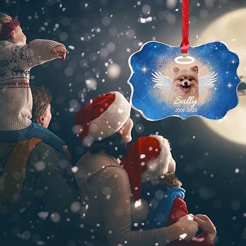 Miniatura 5 de Chow Chow con alas Perro en el Cielo Acrílico Árbol de Navidad Adorno de Navidad Recuerdo de Vacaciones Personalizado Memorial Angel Perro Adornos