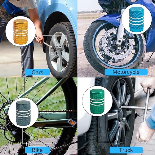 Miniatura 3 de 36 tapas de vástago de válvula de neumático, tapas universales de válvula de neumático de aluminio para automóviles, bicicletas, camiones, SUV,