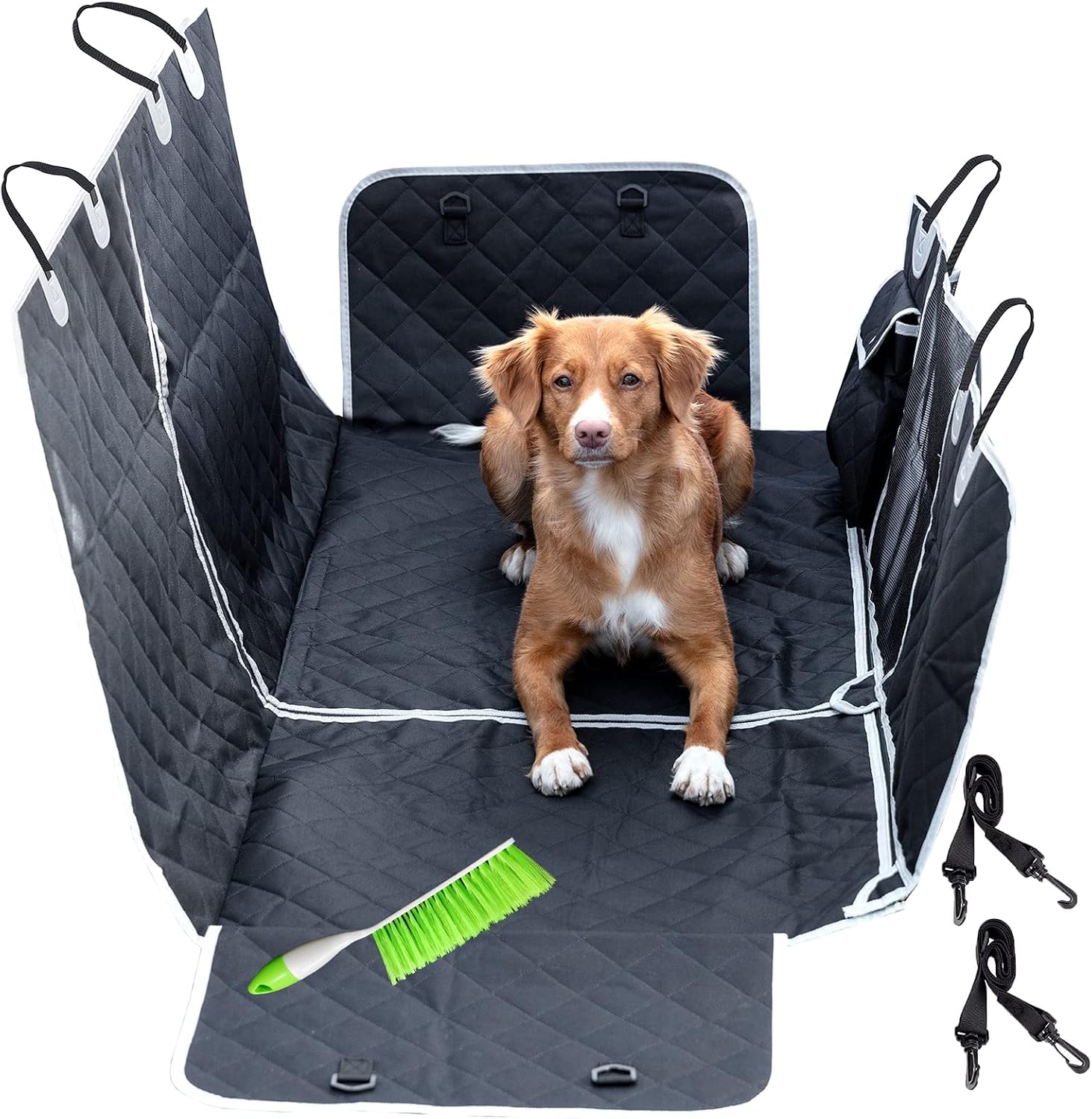 The Good Works Farm Dog Seat Cover - 60/40 Split Rear Seat Pet Cover - 4 in 1 Front and Back Seat Protector Mat and Trunk Cargo Liner…
