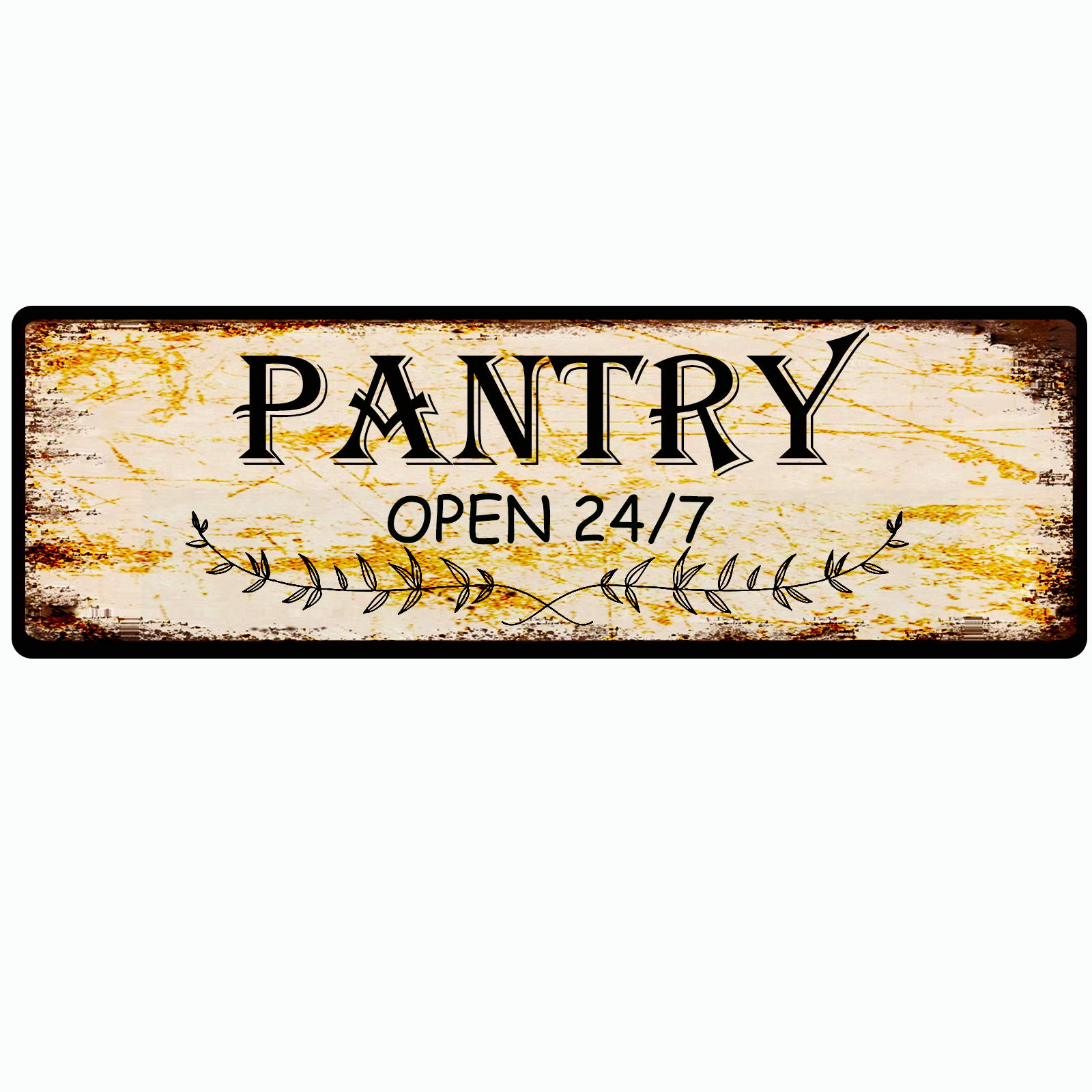 Pantry Open 24/7 Retro Tin Signs Aluminum Metal Sign for Kitchen Home Garden Wall Bar Cafe Decor 4x16 Inch