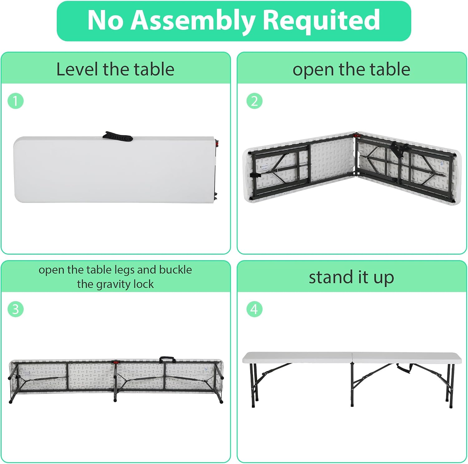 Folding Bench Seat, Foldable Bench Seating with Carrying Handle, 6FT Soccer Benches for Outside,Portable Bench for Picnic Camping Dining Party, White