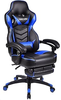 PULUOMIS Silla Gaming de Escritorio Silla de Ordenador Silla Masaje de Oficina Ajustable Engrosado Ergonomica con Cojín Reposabrazos Respaldo