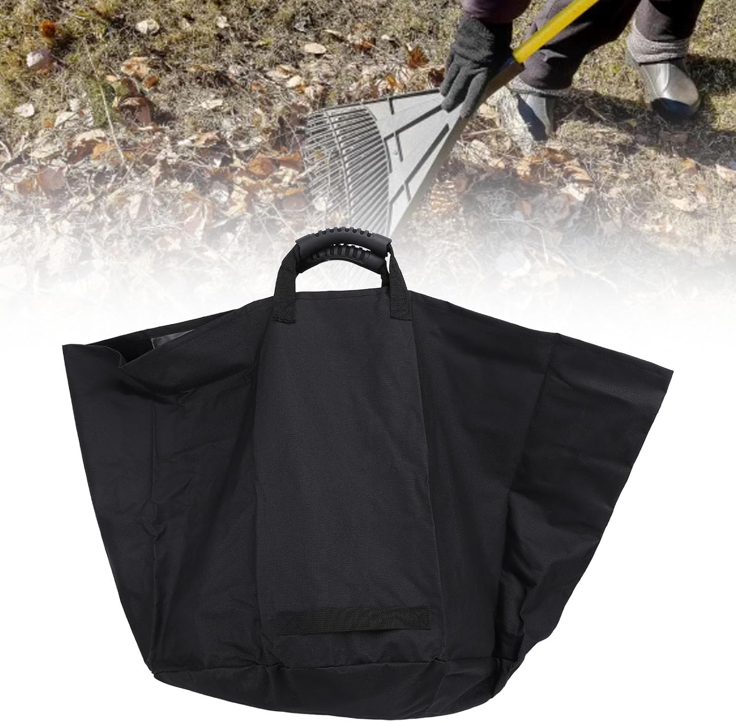 Reusable Yard Waste Bags, Lawn And Leaf Bags, Heavy Duty Garden Bags With Gardening Gloves, Standable Garden Waste Bags, Camping Yard Recycling Bags For Leaves (Black)