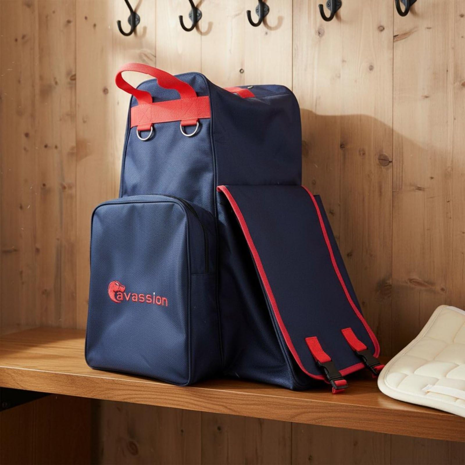 Borsa Stivali Casco Grandi Scomparti Porta Stivali Casco Manici Robusti Borsa Attrezzatura Equitazione per Cavalieri