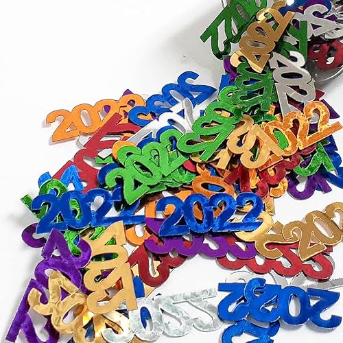 Confeti Año 2022 Multicolores - Paquete al por menor #7227 QS0