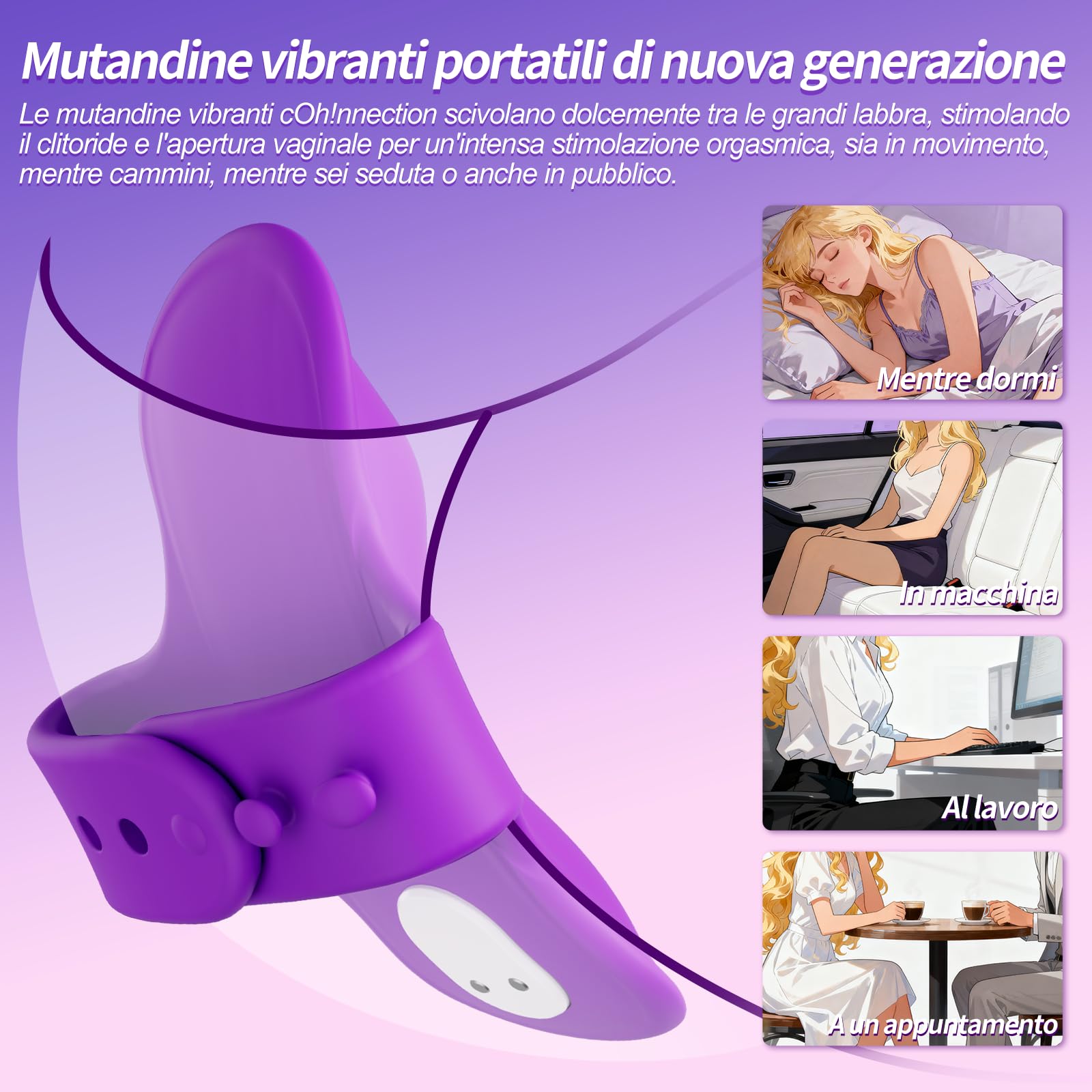 Mini vibratore portatile con telecomando tramite app, giocattolo sessuale per donne e coppie, set di vibratori a farfalla per uso in movimento, 11 modalità di vibrazione