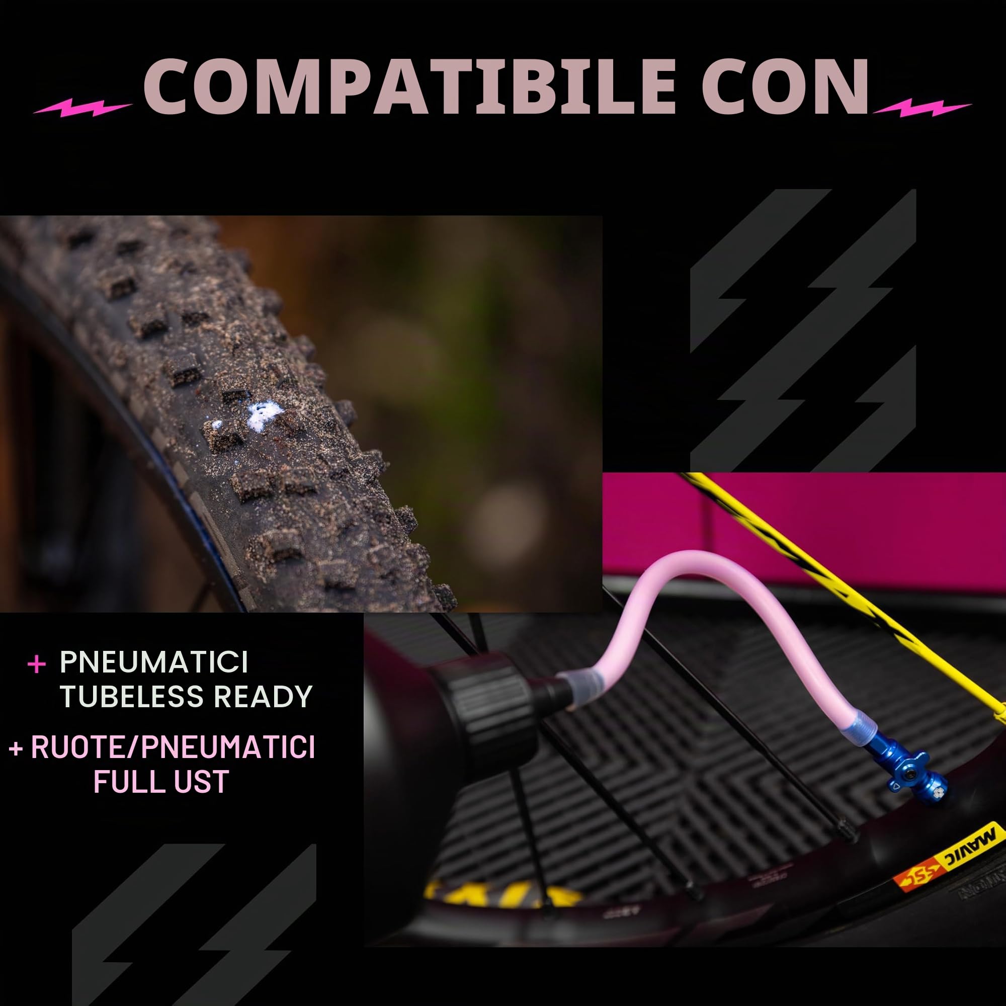 Muc-Off No Puncture Hassle Tubeless Sealant, 1 l - Liquido Tubeless Avanzato con Colorante Tracciante UV - Lattice per Tubeless Sigilla Strappi e Fori Fino a 6 mm