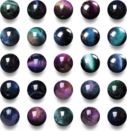 Cuentas de ojo de tigre de ensueño para hacer joyas, cuentas redondas de piedra de 0.394 pulgadas para pulseras, piedra de jaspe natural, 36