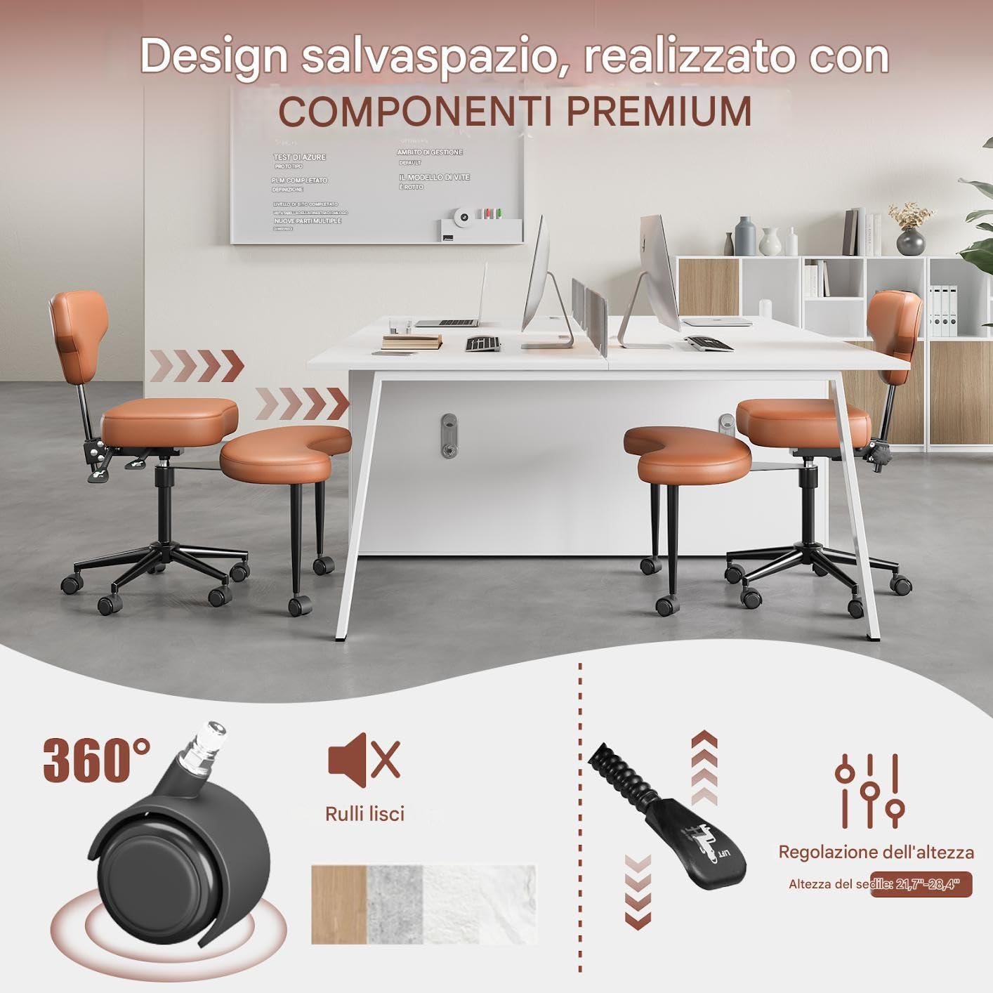Meditation Chair Sedia di Meditazione con Supporto Alla Schiena Sedia Ergonomica a Gambe Incrociate con Ruote-Sede Regolabile in Altezza con Supporto Lombare per Adulti Agita e Yoga Contiene 136Kg