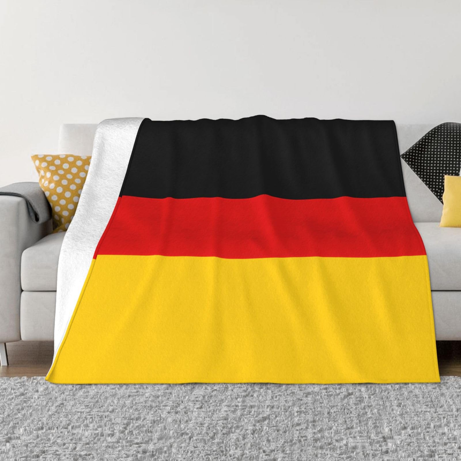 Chrycm Ultra-Soft Micro Fleece Blanket â€“ Cozy and Luxurious German Flag Throw for All-Season Comfort,Sofa Bed