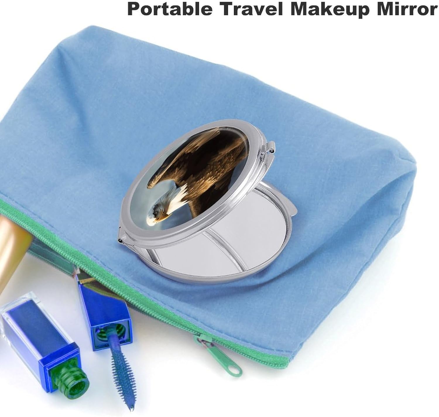 Eagle Portable Makeup Mirror, Sided Travel Hand Mirror Mini Folding Mirror for Precise Makeup Women Daily Use