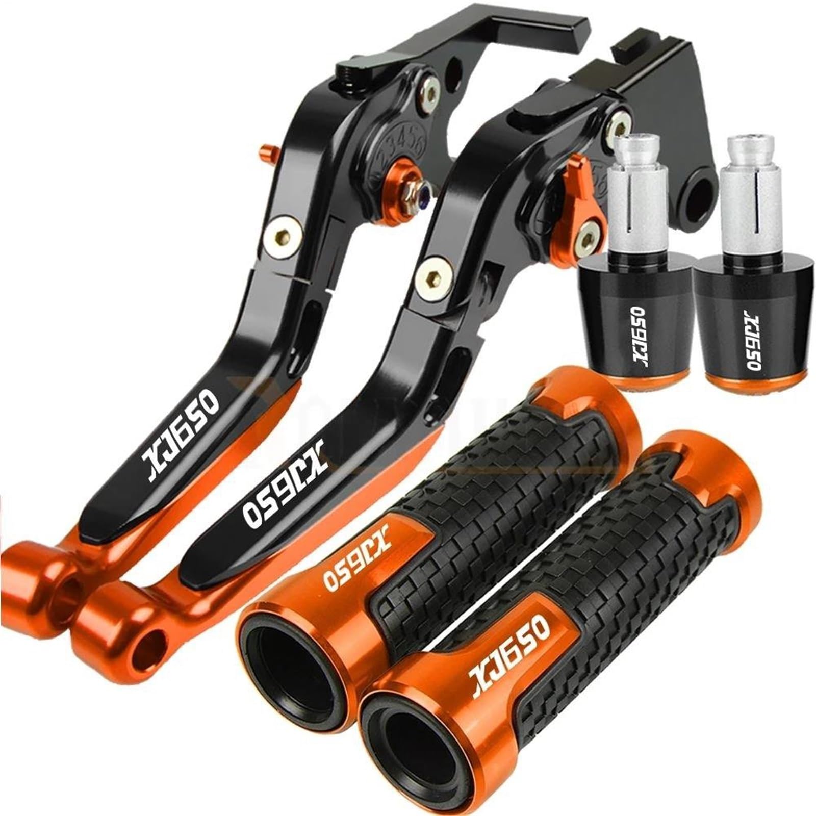 Tgvselpj Orange Motorcycle Part Motorcycle Brake Clutch Levers Handlebar Handle Bar Hand Grips Ends For Y-Amaha Xj650 Xj 650 Xj-650 1980-1985(Orange)