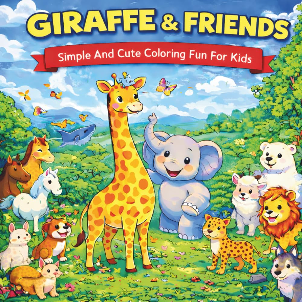 Daily Life Giraffe & Friends: Simple And Cute Coloring Funny For Kids