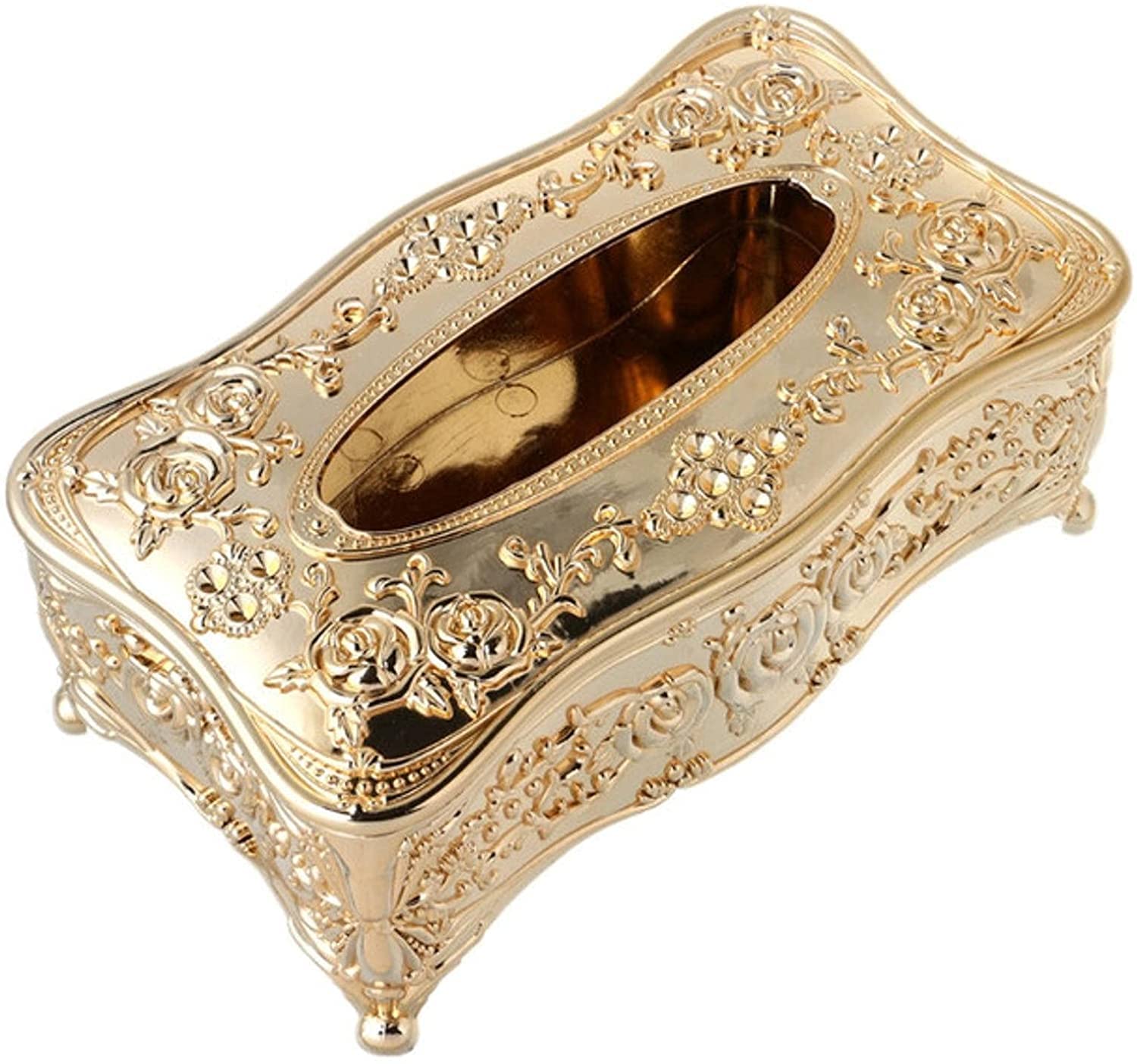 Taschentuchspender Klenex Tissue Box Acryl KTV Taschentuch Toilettenpapierhalter Pumpen Papierkoffer Taschentuchbox Für Büro(Golden)