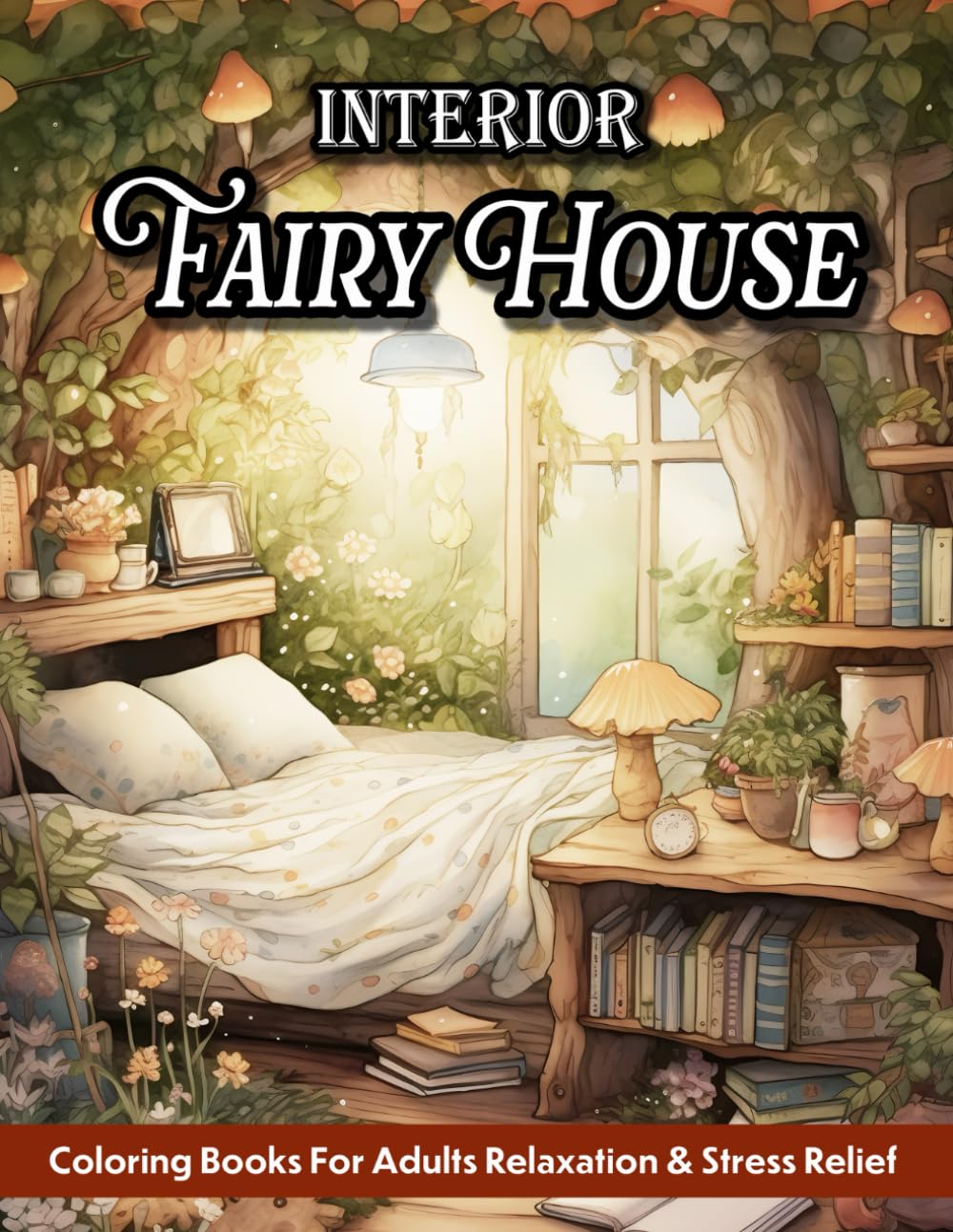 Fairy House Interior: Adult Coloring Book Home Interior Design With Magical Rooms And Fantasy Decorated Houses Paperback – 13 Feb. 2024