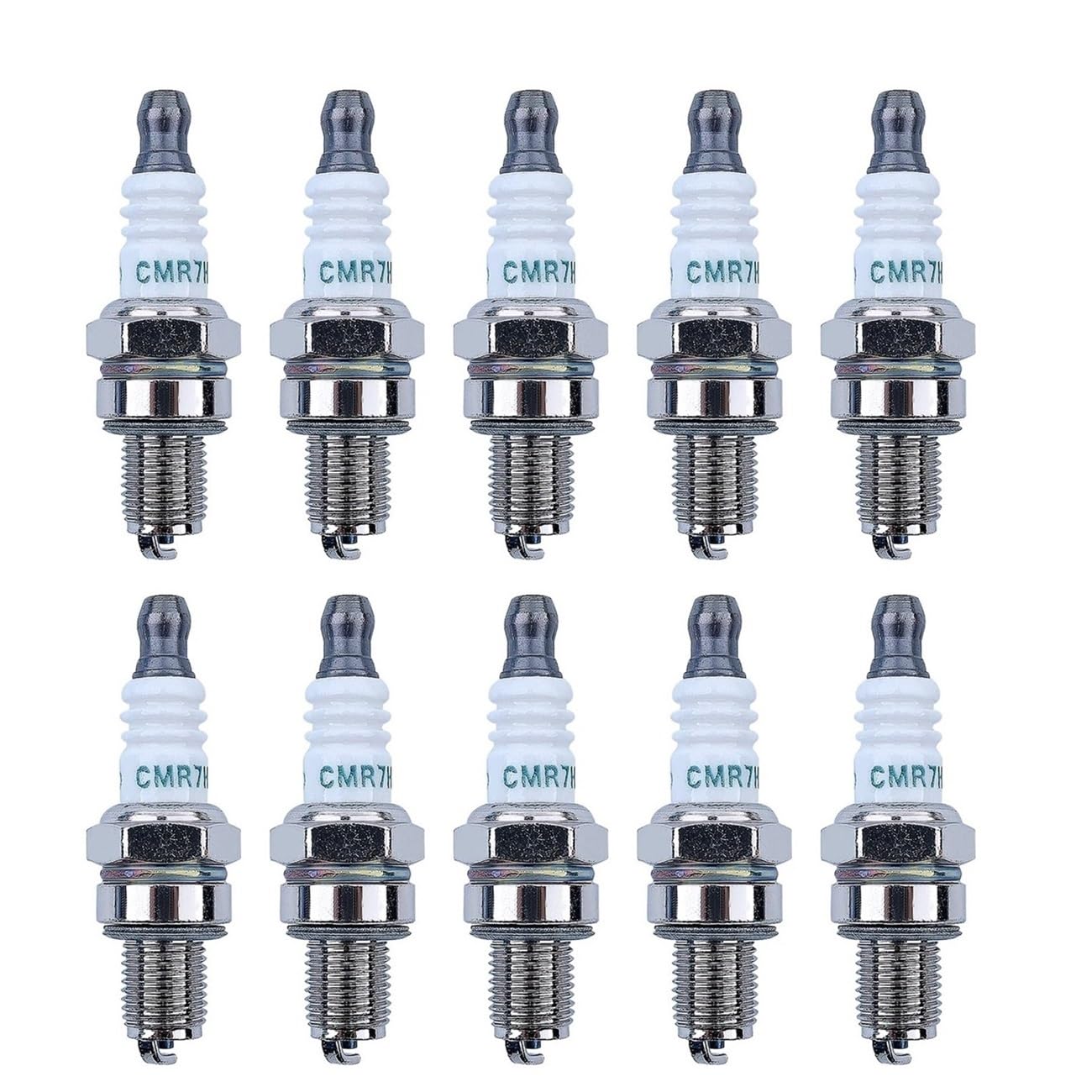Lot de 10 Bougies d'allumage CMR7H for débroussailleuses RZ7C, compatibles avec Les modèles OEM 506615101 et 544260901
