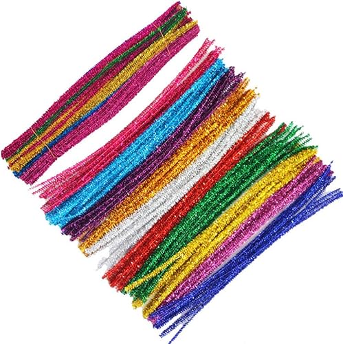 Miniatura 5 de 200 limpiadores de pipas con purpurina, limpiadores de tuberías con tallo de chenilla, limpiadores de pipas de Navidad con purpurina para bricolaje,