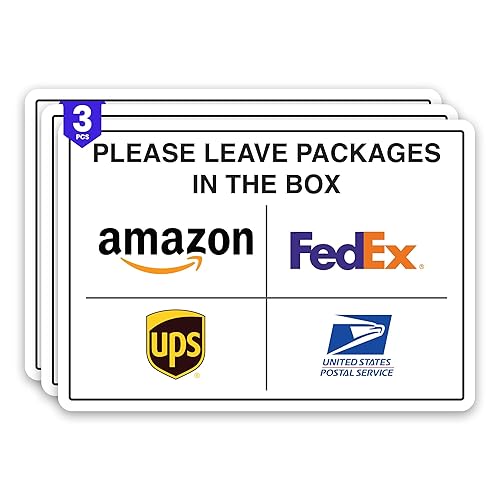 3 x Please Leave Packages in the Box Stickers |