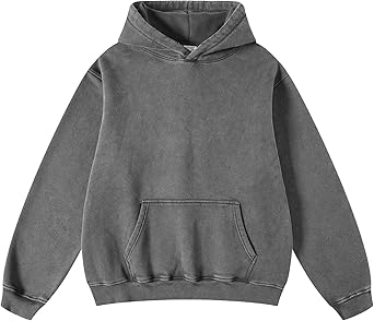 Vamtac Hoodies for Men Oversized Acid Washed Cotton Hooded Sweatshirt Vintage Heavyweight Hoodie Pullover Streetwear