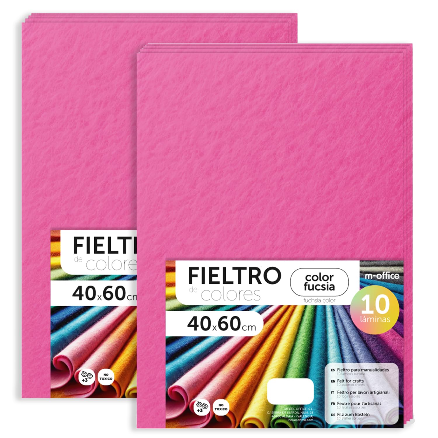 Fieltro para Manualidades, Fieltro de Colores, Suave y Flexible, Material para Costura, Telas Patchwork, Ideal para proyectos DIY, artesanía o decoración, 20x30cm - m-office (rojo, 10 uds) — view 36