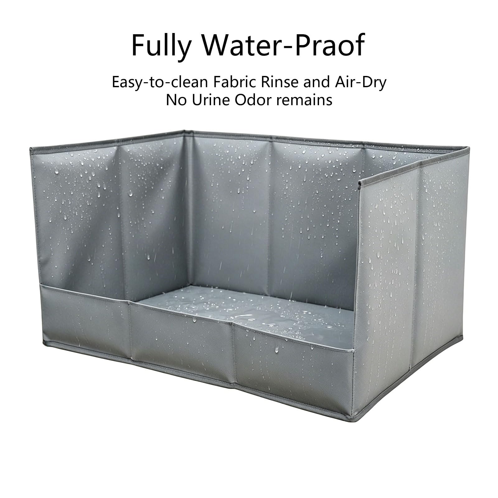 Faltbarer Hunde-Pai-Halter für Hunde, hohe Wand, Innen-Töpfchen-Tablett mit niedrigem Fronteingang, wasserdichtes PVC, leicht zu reinigen