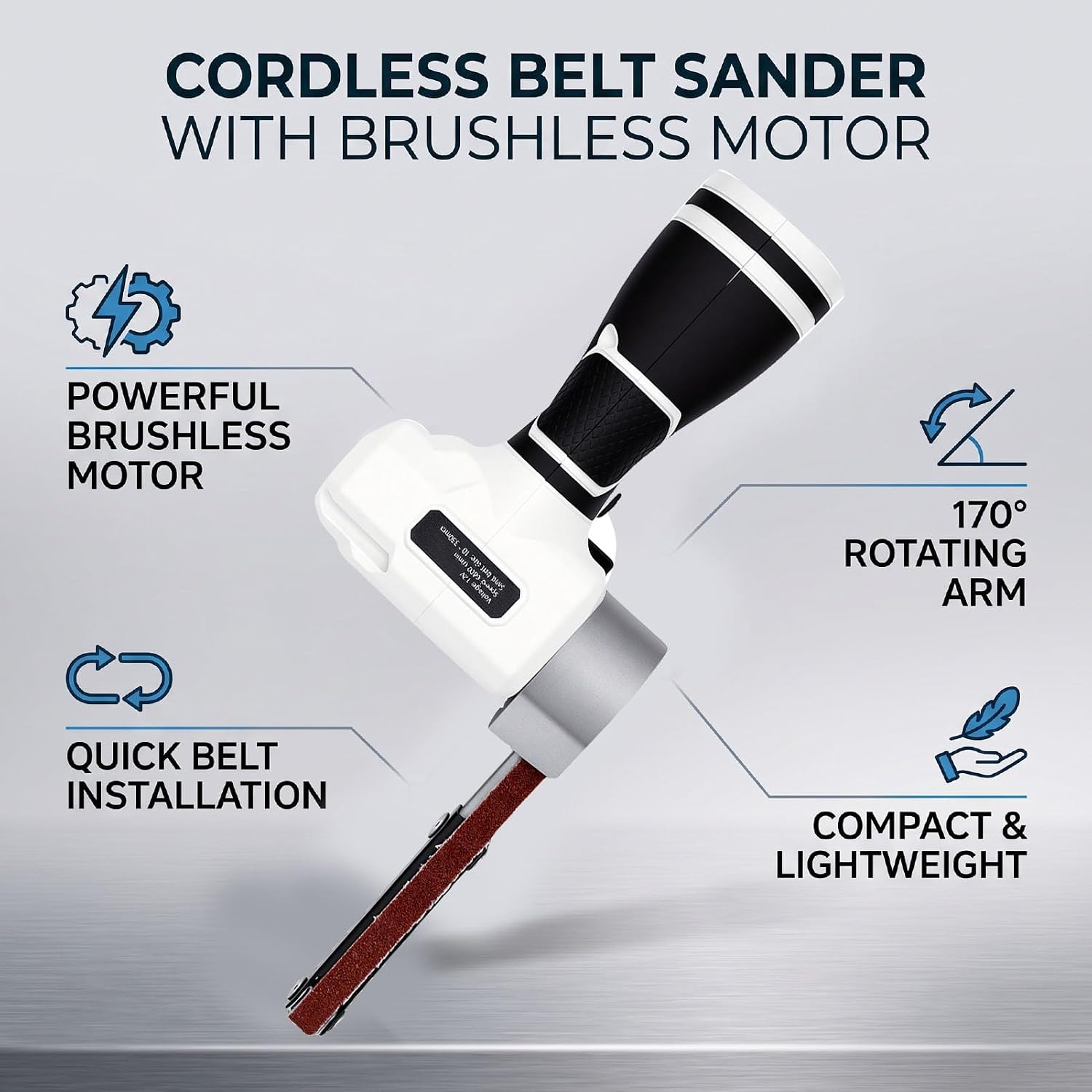 Garosa 12V Cordless Deatil Belt Sander with 10 Sanding Belts