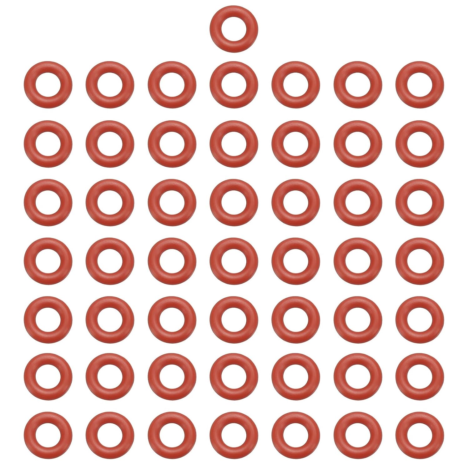 MECCANIXITY Silicone O-Ring 4mm ID 8mm OD 2mm Width Metric VMQ Sealing Gasket Replacement 50A Durometer for Plumbing Compressor Faucets Valves Repair (Red, Pack of 50)