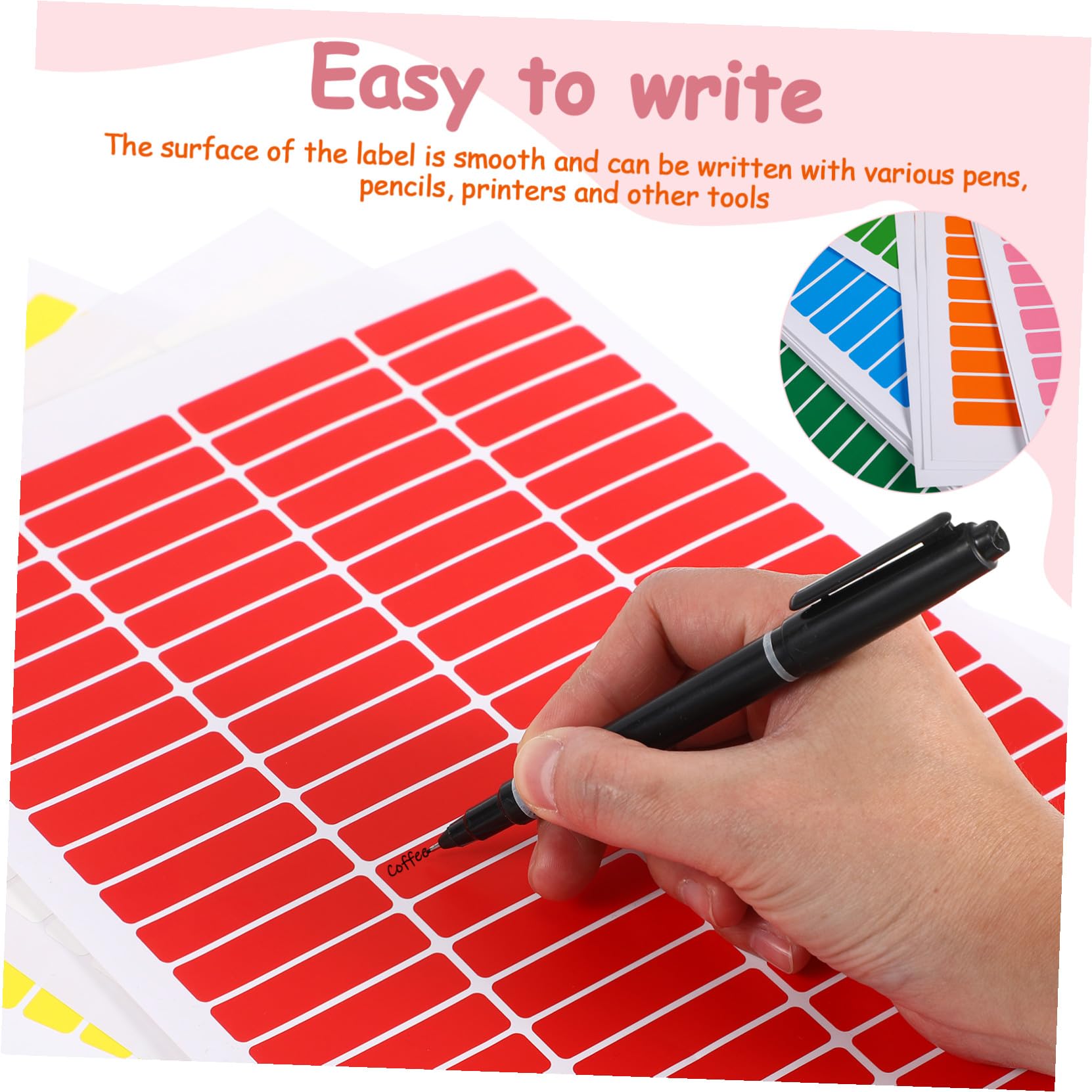 30 fogli Etichette Adesive Colorate per Scaffali e Bidoni Facili da Scrivere Adesive Resistenti per Organizzazione Casa Ufficio e Scuola Etichette per Barattoli e Raccoglitori