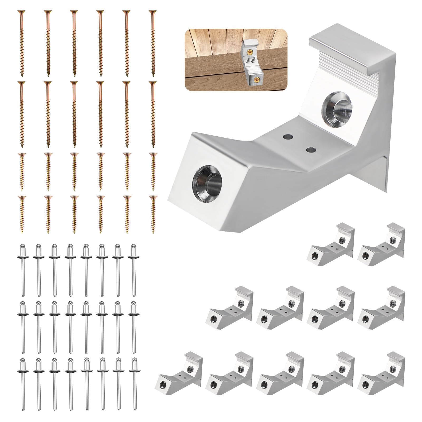 12pcs Squeaky Floor Repair Kit, Aluminum Alloy Wood Fix a Noisy Floor Gap Fixer Cleaner Tools to Fasten Subfloor for Eliminating Noise