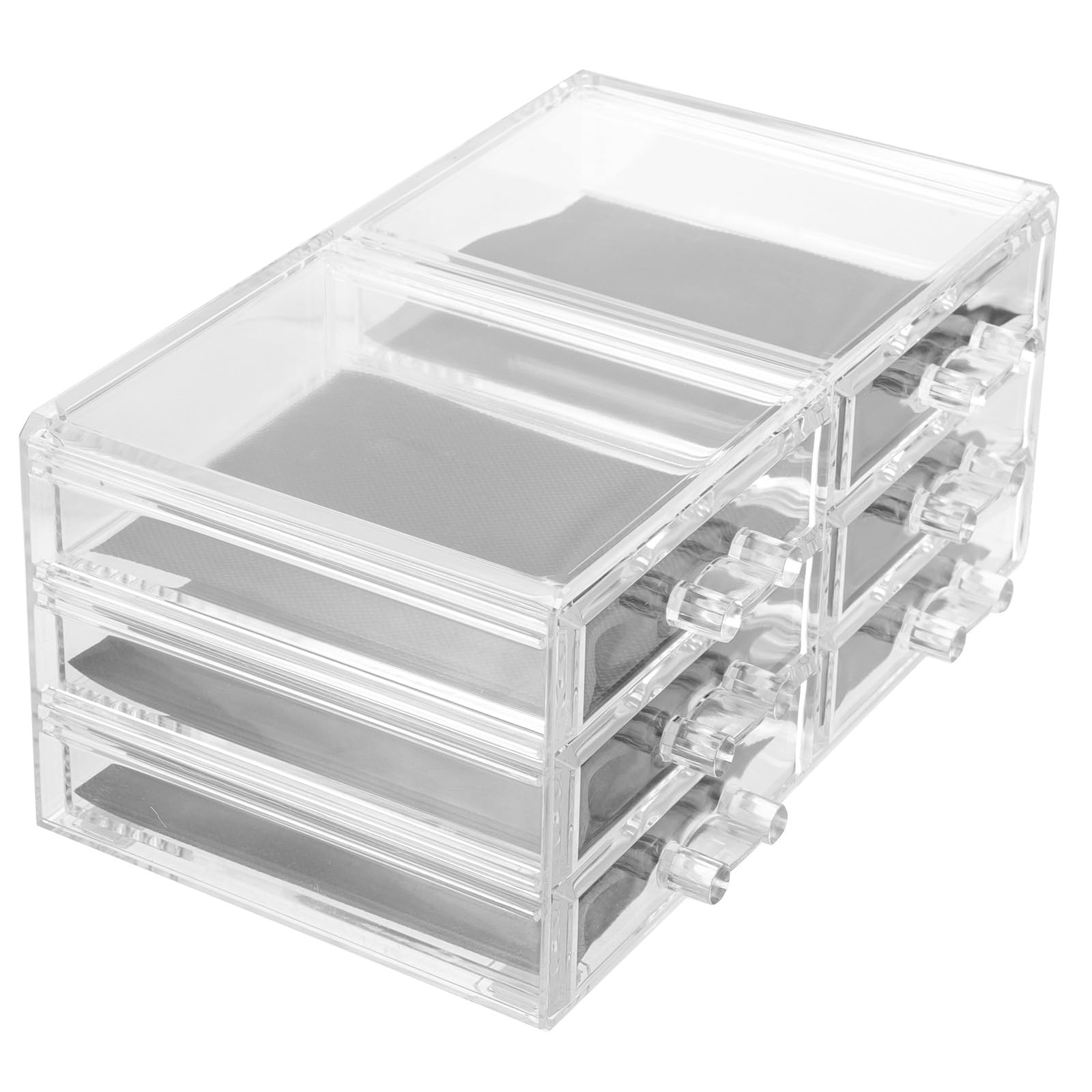 Organizzatore per Trucchi Acrilico Trasparente 3 Cassetti, Grande Capacità, Portatile per Conservare Cosmetici e Strumenti, Elegante e Funzionale per Bagno o Vanity