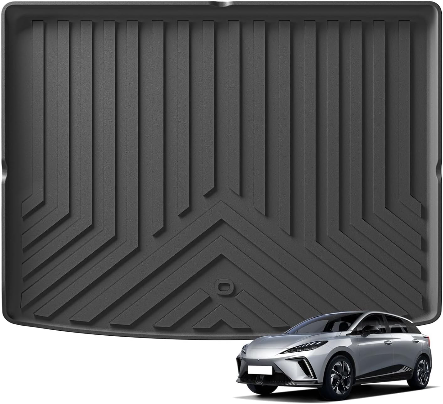 Compatible with MG 4 MG4 EV Left Wheel Drivet Car Floor Mats Cargo Liner Trunk Pad Black Carpet TPE Foot Pads All Weather(LHD 7P Carpet)