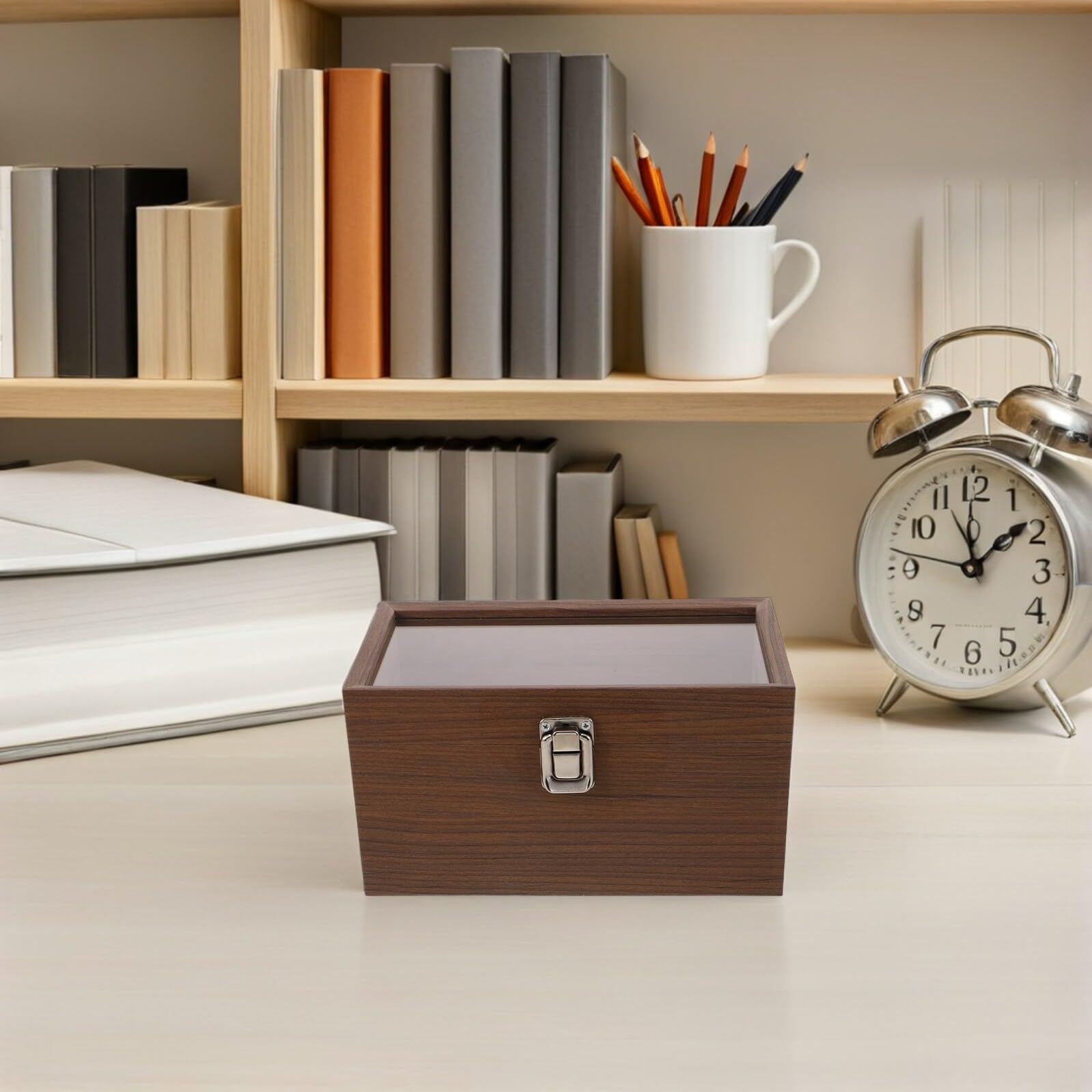 Boîte de Rangement pour Bracelets en Noyer Foncé, Organiseur à 11 Compartiments Beige, Coffret Compact pour Rangement de Bijoux et Présentoir Élégant pour Accessoires de Poignet