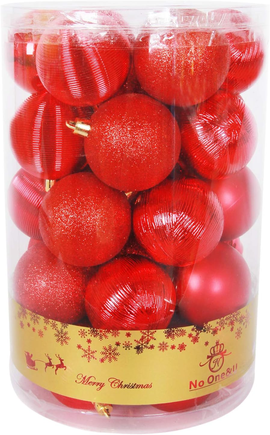 67 Pack Christmas Balls Ornaments for Xmas Christmas Tree,Shatterproof Christmas Tree Decorations Hanging Ball Set for Holiday Wedding Party Decoration Golden. (Red-4)