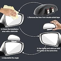 Vista 4 de Espejo de punto ciego, espejos retrovisores para automóvil, espejo auxiliar universal para automóvil, vidrio verdadero HD, espejo lateral auxiliar