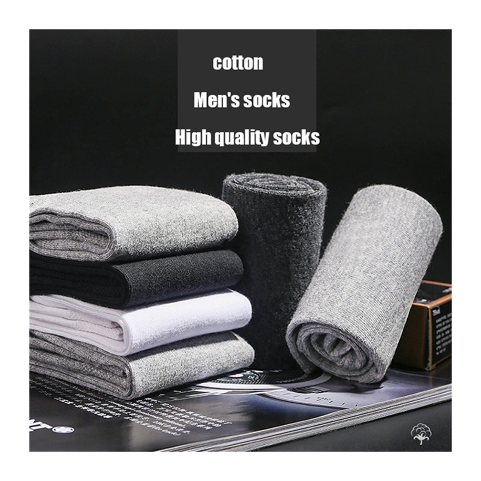 10 pares de calcetines de algodón de los hombres calcetines de negocios negros de otoño e invierno calcetines de regalo for hombres grandes tamaño 40-45 ( Color : 5 white 5 gray , tamaño : EUR 38-45 )