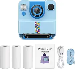 Câmera Fotográfica Infantil Azul 24 MP com Impressão