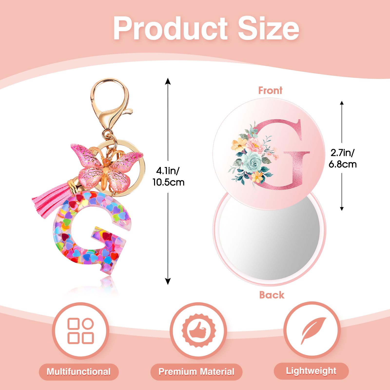 Bingtoo Borsa per il trucco personalizzata con iniziale per donna, Pochette personalizzata, Regalo donna compleanno, Regali natale, G