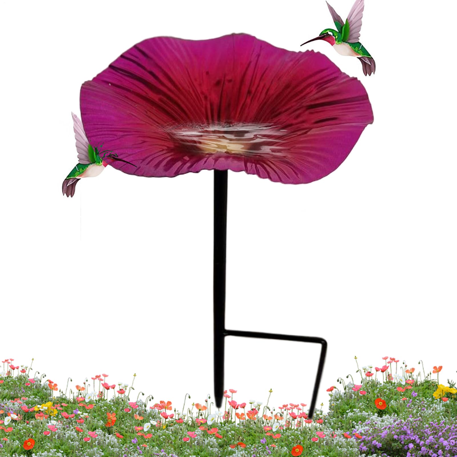 Générique Post d'alimentation du Jardin - Plateau Suspendu, Bol à | Stand en Plein air Durable avec Motif Floral, pieu décoratif pour Les célébrations du Festival Greenhouse Porch Gree