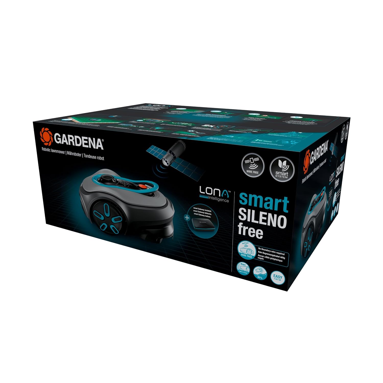 Gardena smart SILENO Free Set 600 m² kabelloser Mähroboter: LONA Intelligence, Trim-to-Edge, ohne Begrenzungskabel, leiser Betrieb, intelligenter Mäher, App Steuerung (19921-20) – Bild 5