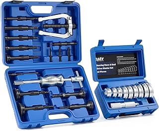 Orion Motor Tech Bearing Press Kit & Blind Hole Collet Bearing Race and Seal Puller Extractor Kit, 26pc Bearing Remover & Installer Kit with 10 Split Collets 9 Driver Discs, Bearing Puller Set