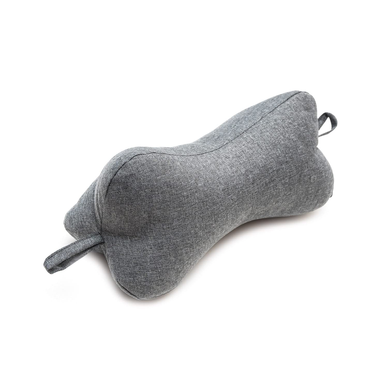 H&F Heimtextilien H&F | Kissen Kopfkissen Lesekissen Leseknochen Nackenkissen Nackenrolle Knochenkissen Reisekissen Waschbar, für Bett, Sofa 2-er Set | Farbe: Grau