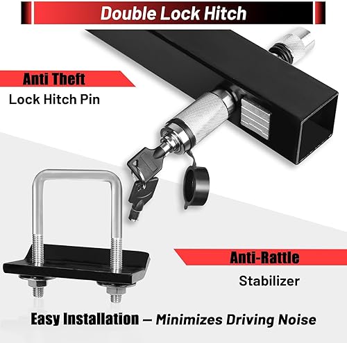 Miniatura 4 de Forwode Soporte de enganche de bicicleta para 2 bicicletas, plegable y inclinable, enganche de bloqueo libre, liberación rápida, receptor de 2