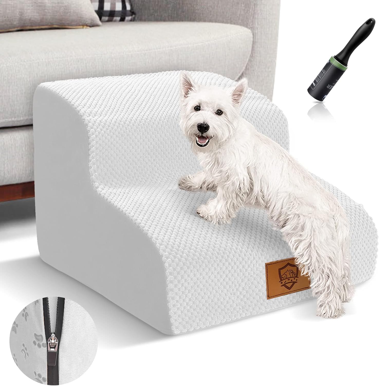 Myiosus Dog Steps for Sofa, High Density Foam Pet Stairs for Bed, 2