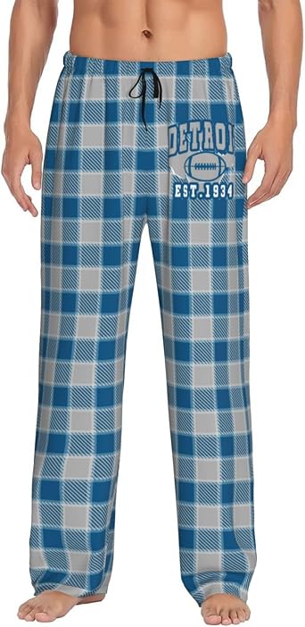 Mens Pajama Pants Comfy Lightweight Plaid Drawstring Pajama Lounge Sleep Pants with Pockets