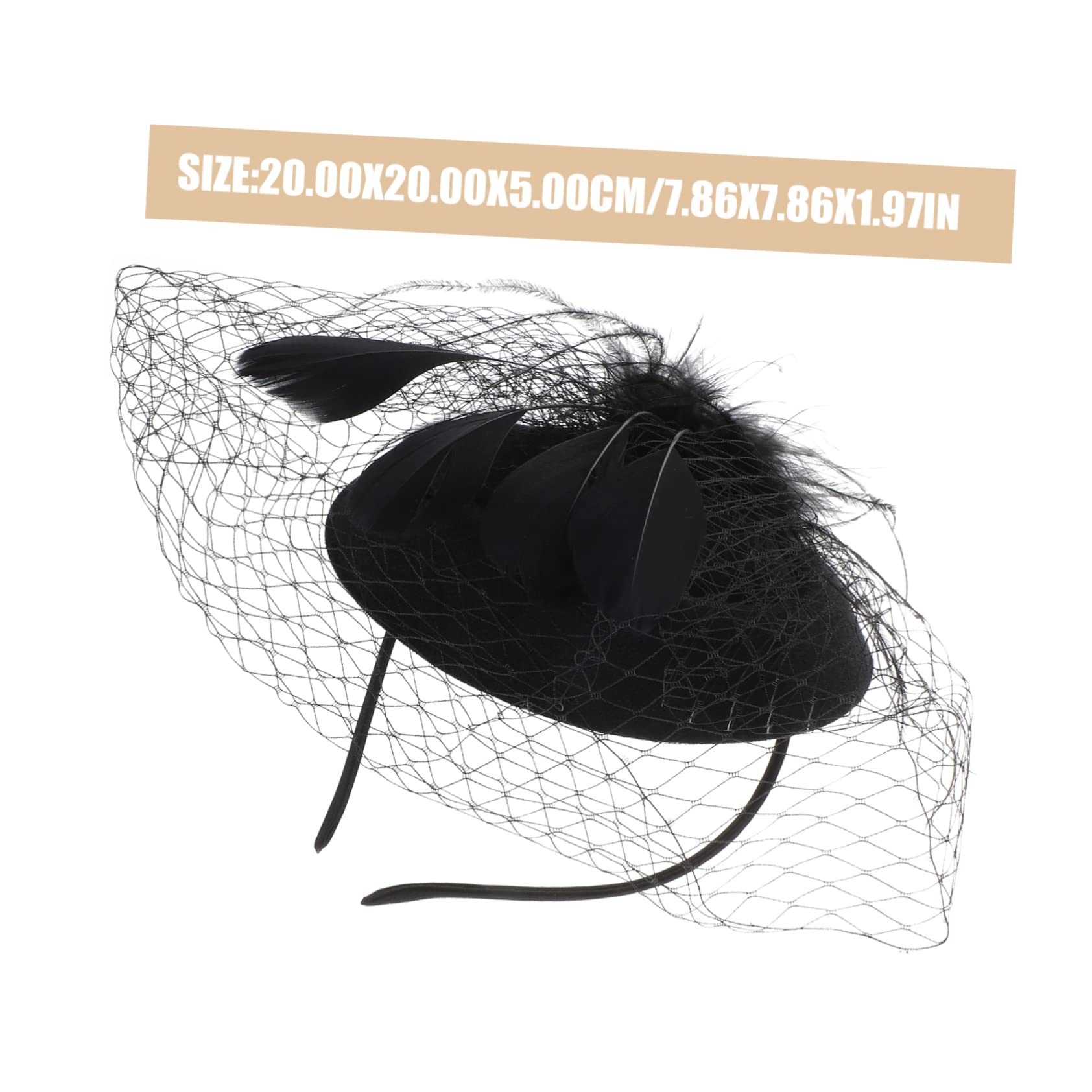 SHERCHPRY 5pezzi Fascinator Elegante con Piume e Rete per Cerimonie e Feste Cappello da Tea Party per Donne Accessorio Vintage per Matrimonio e Eventi Speciali