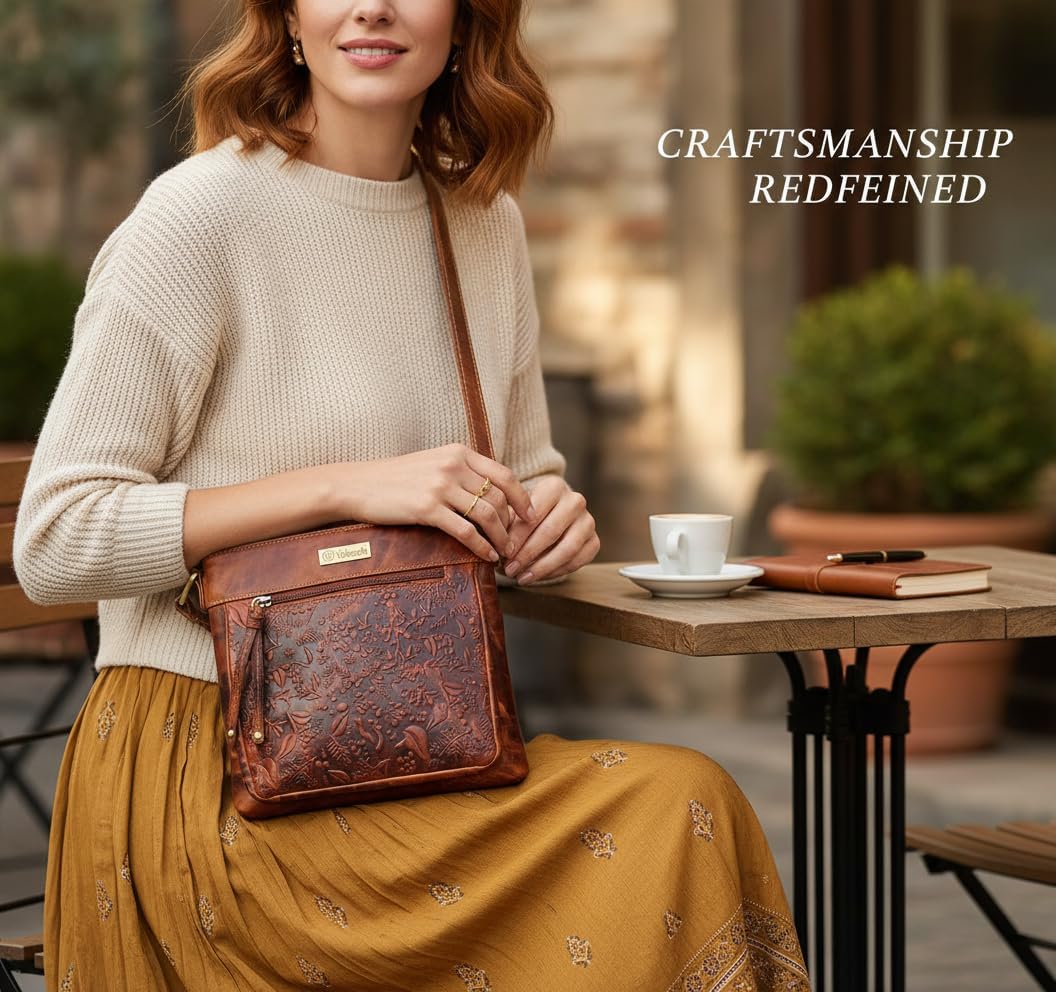 VALENCHI Real Genuine Leather Women's Crossbody Purse/Bag With Adjustable Strap - Image 2